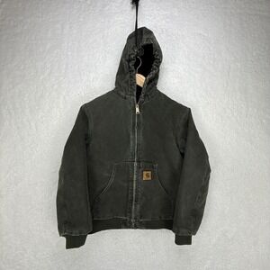 Carhartt‎ Sandstone Jacket Quilt Lined Youth Large (10/12) YYJ130 MOS Moss Green